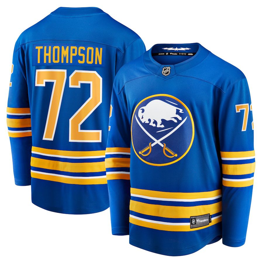 Men Buffalo Sabres #72 Tage Thompson Fanatics Branded Royal Home Breakaway Player NHL Jersey